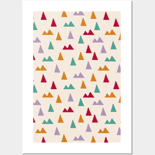 Minimalist triangles geometric pattern in off-white Posters and Art